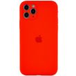 Чохол для Apple iPhone 12 Pro Max (6.7") Silicone Full camera закрытый низ + защита камеры (Червоний / Red)