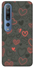 Чехол для Xiaomi Mi 10 / Mi 10 Pro PandaPrint Милые сердца паттерн