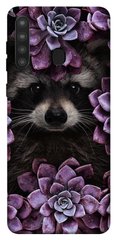 Чехол для Samsung Galaxy A21 PandaPrint Енот в цветах цветы