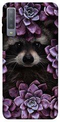 Чехол для Samsung A750 Galaxy A7 (2018) PandaPrint Енот в цветах цветы