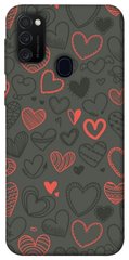 Чехол для Samsung Galaxy M30s / M21 PandaPrint Милые сердца паттерн