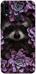 Чехол для Samsung Galaxy A10s PandaPrint Енот в цветах цветы