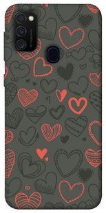 Чехол для Samsung Galaxy M30s / M21 PandaPrint Милые сердца паттерн