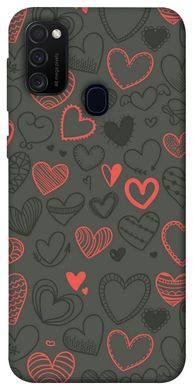 Чехол для Samsung Galaxy M30s / M21 PandaPrint Милые сердца паттерн