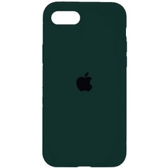 Чехол silicone case for iPhone 7/8 с микрофиброй и закрытым низом Зеленый / Forest green