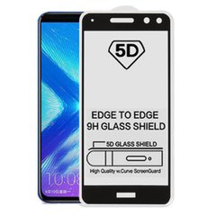 5D стекло для Huawei Y5 2017 Black Черное - Полный клей / Full Glue