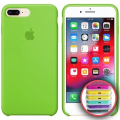 Чохол silicone case for iPhone 7 Plus / 8 Plus з мікрофіброю і закритим низом Lime Green