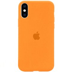 Чехол silicone case for iPhone XS Max с микрофиброй и закрытым низом Papaya
