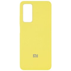 Чехол для Xiaomi Mi 10T / Mi 10T Pro Silicone Full (Желтый / Yellow) с закрытым низом и микрофиброй