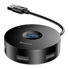 HUB Baseus Round Box USB to USB 3.0 + 3 USB 2.0 черный, Черный