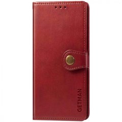 Кожаный чехол книжка GETMAN Gallant (PU) для Xiaomi Redmi Note 9 Красный