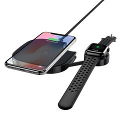 Зарядка QI HOCO Rich Power 2-in-1 Phone/Apple Watch S5 |10W, 2A|	black
