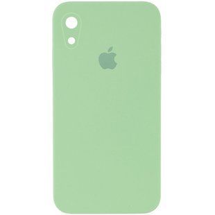 Чехол для Apple iPhone XR (6.1"") Silicone Case Full Camera закрытый низ + защита камеры Мятный / Mint квадратные борты