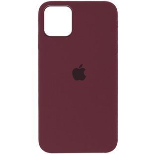 Чохол для iPhone 12 Pro Max Silicone Full / Закритий низ / Бордовий / Plum
