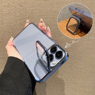 Чохол для iPhone 14 Pro Max TPU Camera Stand + Скло на камеру Blue