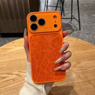 Чохол для iPhone 17 Pro AITO PU-Leather Leopard Case &ndash; Orange