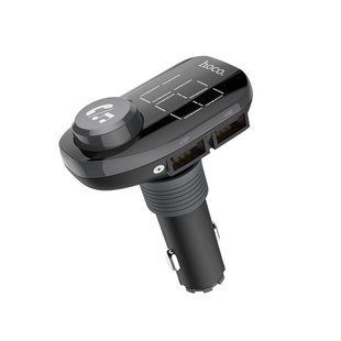 Адаптер автомобільний Hoco with Bluetooth FM Happy Route E45 | 2USB, 3.1A, MicroSD | black