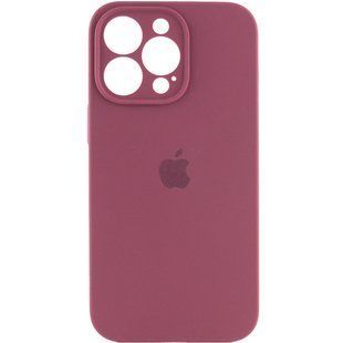 Чехол для Apple iPhone 14 Pro Max Silicone Full camera закрытый низ + защита камеры / Бордовый / Plum