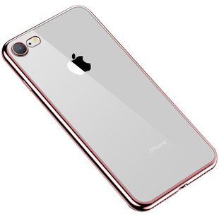 Прозорий силіконовий чохол з глянцевою окантовкою Full Camera Для Apple iPhone 7/8 / SE (2020) (4.7") (Rose Gold)