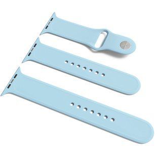 Силиконовый ремешок для Apple Watch Sport Band 38 / 40 (S/M & M/L) 3pcs (Голубой / Lilac Blue)