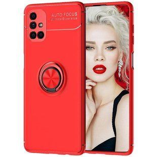 TPU чехол Deen ColorRing под магнитный держатель (opp) для Samsung Galaxy M51 (Красный / Красный)