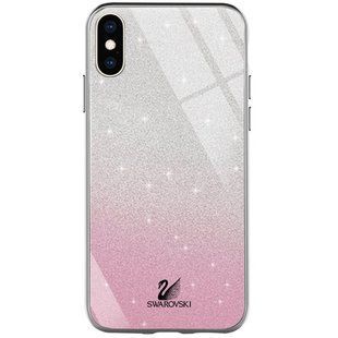 TPU+Glass чехол Swarovski для Apple iPhone X / XS (5.8") (Розовый)