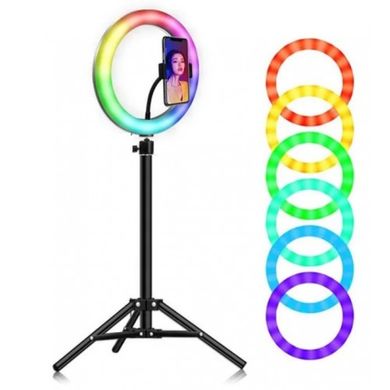 Кольцевая LED RGB лампа 30 см 25 W с держателем для телефона селфи кольцо для блогера СО ШТАТИВОМ