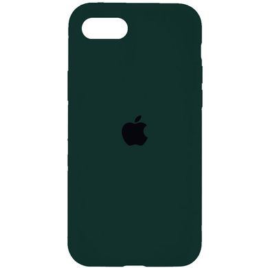 Чехол silicone case for iPhone 7/8 с микрофиброй и закрытым низом Зеленый / Forest green