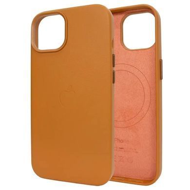 copy_Кожаный чехол Leather Case with MagSafe для Apple iPhone 12 / 12 Pro Коричневый / Golden Brawn