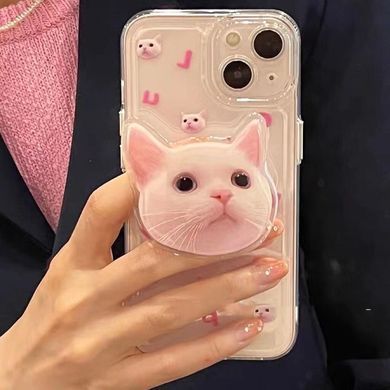 Чехол для iPhone 13 Pro Popsocket Cat Case Transparent