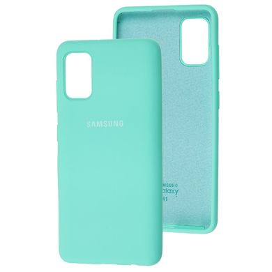 Чехол для Samsung Galaxy A41 (A415) Silicone Full ocean blue c закрытым низом и микрофиброю