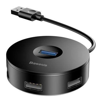 HUB Baseus Round Box USB to USB 3.0 + 3 USB 2.0 чорний, Черный