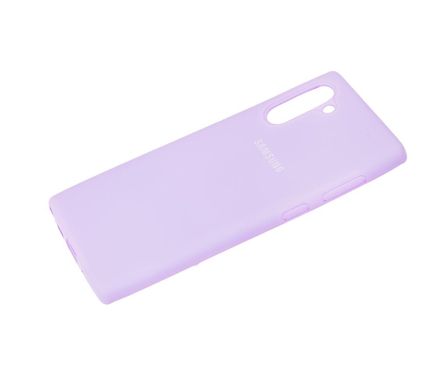 Чехол для Samsung Galaxy Note 10 (N970) Silicone Full Светло-фиолетовый c закрытым низом и микрофиброю