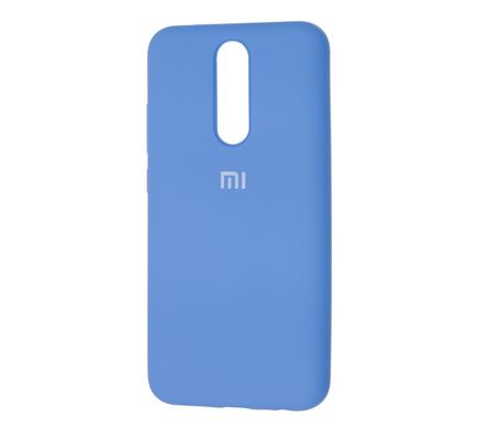 Чехол для Xiaomi Redmi 8 Silicone Full голубой с закрытым низом и микрофиброй