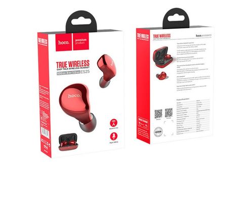 Навушники Bluetooth Hoco ES25 Easy talk wireless headset Red