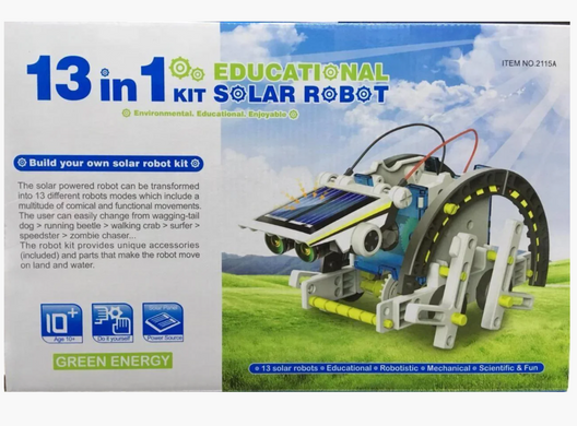 Конструктор робот на сонячних батареях Solar Robot 13 в 1 дитячий