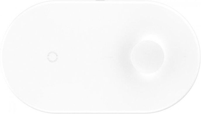Бездротове зарядний пристрій Baseus Smart 2in1 Wireless Charger (Type-C Version) White (WX2IN1P20-02), Білий