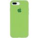 Чехол для Apple iPhone 7 plus / 8 plus Silicone Case Full с микрофиброй и закрытым низом (5.5"") Мятный / Mint