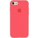 Чехол silicone case for iPhone 6/6s с микрофиброй и закрытым низом (Арбузный / Watermelon red)