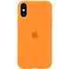 Чохол silicone case for iPhone XS Max з мікрофіброю і закритим низом Papaya