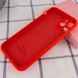 Чехол для Apple iPhone 12 Pro Max (6.7") Silicone Full camera закрытый низ + защита камеры (Красный / Red)