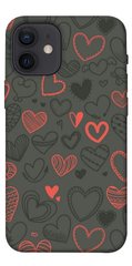 Чехол для Apple iPhone 12 mini (5.4"") PandaPrint Милые сердца паттерн