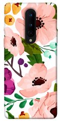 Чехол для OnePlus 8 PandaPrint Акварельные цветы цветы