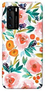 Чохол для Huawei P40 PandaPrint Акварельні квіти 2 квіти