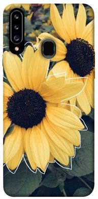 Чехол для Samsung Galaxy A20s PandaPrint Два подсолнуха цветы