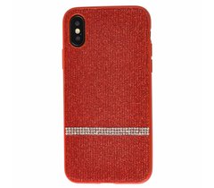 Чехол для iPhone X / Xs Swarovski (полоса) красный