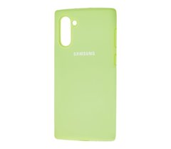 Чехол для Samsung Galaxy Note 10 (N970) Silicone Full Мятный c закрытым низом и микрофиброю