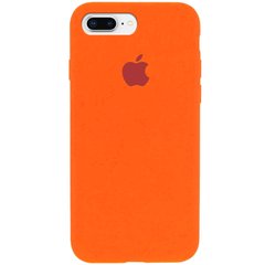 Чехол для Apple iPhone 7 plus / 8 plus Silicone Case Full с микрофиброй и закрытым низом (5.5"") Оранжевый / Apricot