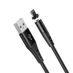 Кабель HOCO Lightning Honorific silicone magnetic charging cable X60 |1m, 2A| Black, Black