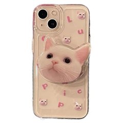 Чохол для iPhone 13 Pro Max Popsocket Cat Case Transparent